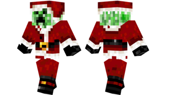 Santa Creeper Minecraft Peau de Noël
