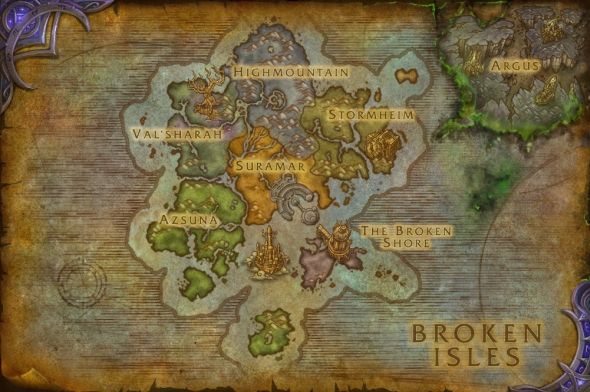 Patch 7.3 Broken Isles map