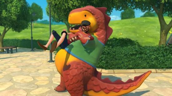 Planet Coaster dinosaur hugs