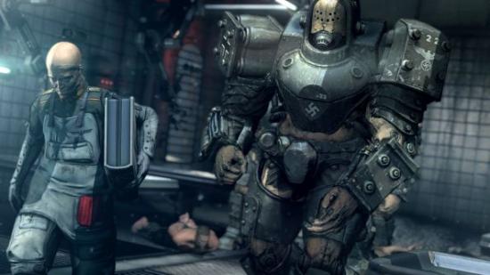 Wolfenstein: The New Order villain Deathshead gets stuck into some light reading.